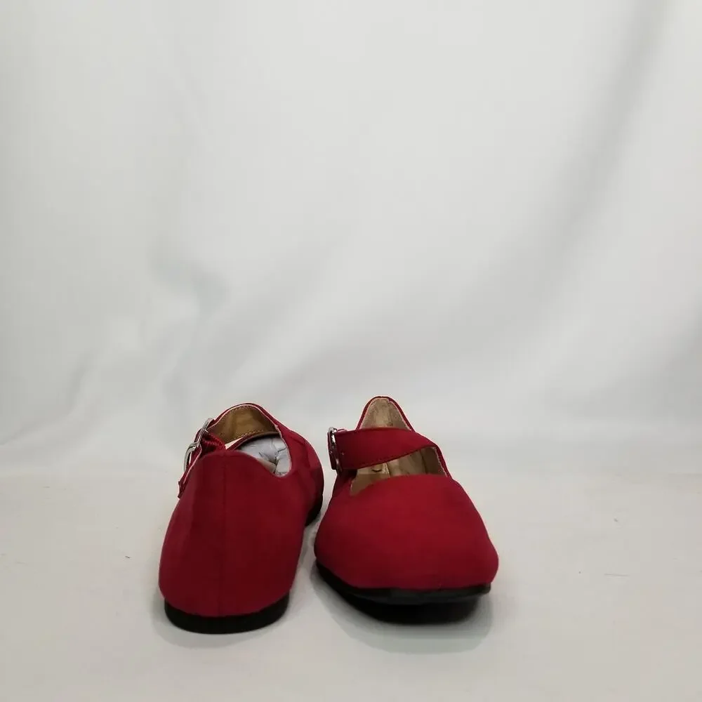 SUN + STONE Youth Girls  Mary Jane Flats Size 5 Red NWT